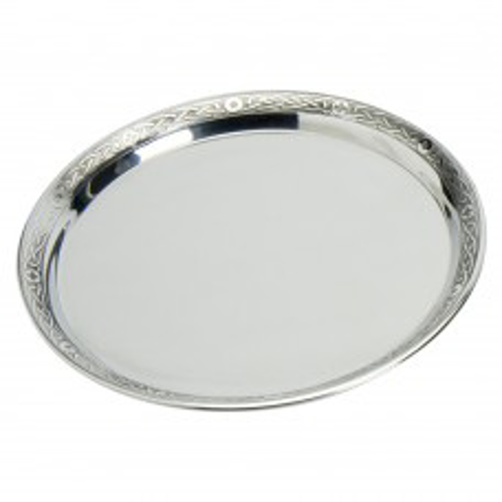 Pewter tray with Celtic rim 10"