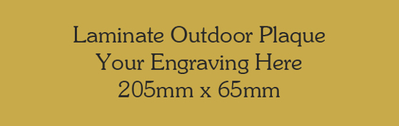 Gold Colour Outdoor Laminate Plaque 205mm x 65mm