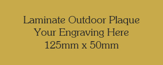 Gold Colour Outdoor Laminate Plaque 125mm x 50mm