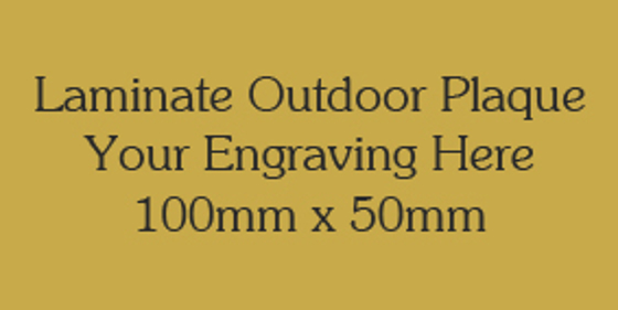 Gold Colour Outdoor Laminate Plaque 100mm x 50mm