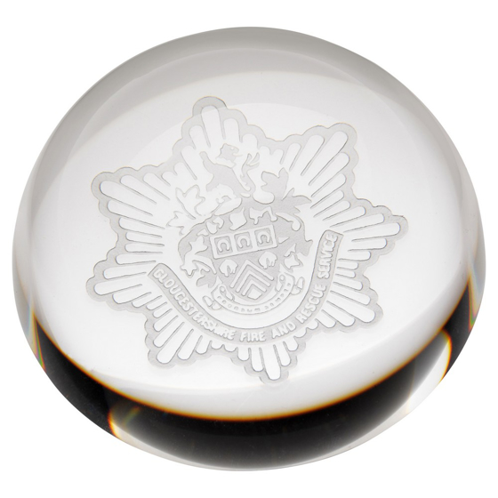 CLEAR GLASS DOMED PAPERWEIGHT - 3.25in 83MM