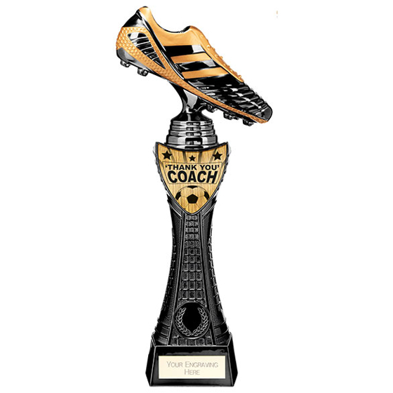 Firbeck Trophies & Engraving. Black Viper Striker Coach Thanks Award 290mm