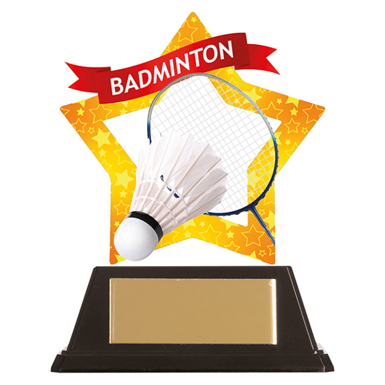 Mini-Star Badminton Acrylic Plaque 100mm