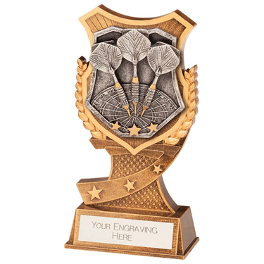 Pinnacle6 3 Darts Trophy Award 3 sizes free engraving 