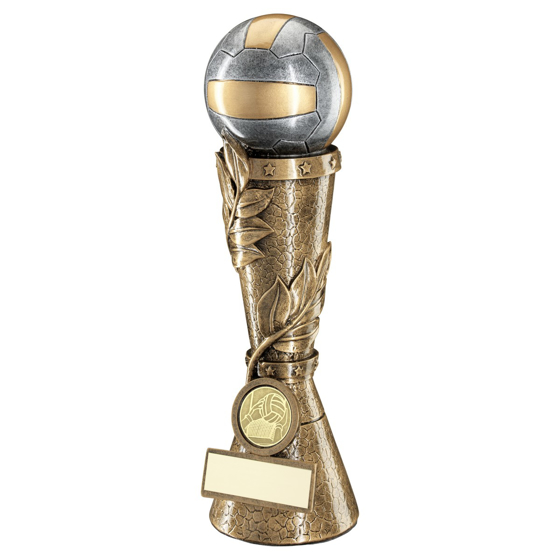Picture of Brz/pew/gold Gaelic Football Leaf Column With Plate (1in Centre) - 7in