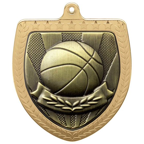 Picture of Cobra Basketball Shield Medal Gold 75mm