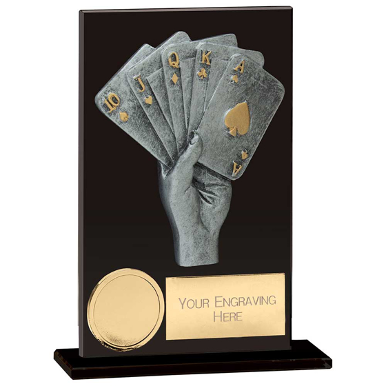 Picture of Euphoria Hero Cards Poker Glass Award Jet Black 125mm