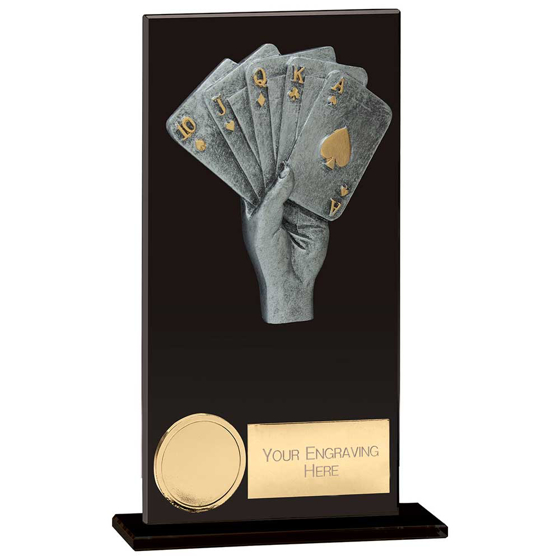 Picture of Euphoria Hero Cards Poker Glass Award Jet Black 160mm
