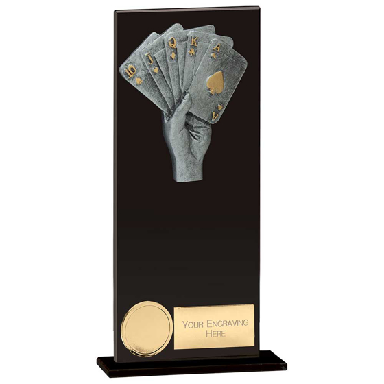 Picture of Euphoria Hero Cards Poker Glass Award Jet Black 200mm