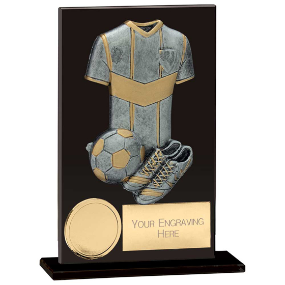 Picture of Euphoria Hero Football Glass Award Jet Black 125mm