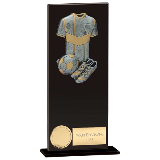 Picture of Euphoria Hero Football Glass Award Jet Black 200mm