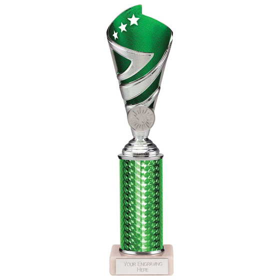 Picture of Hurricane Multisport Plastic Tube Cup Silver & Green 265mm