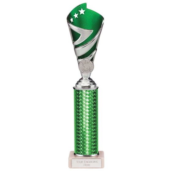 Picture of Hurricane Multisport Plastic Tube Cup Silver & Green 295mm