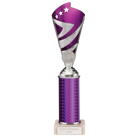 Picture of Hurricane Multisport Plastic Tube Cup Silver & Purple 265mm