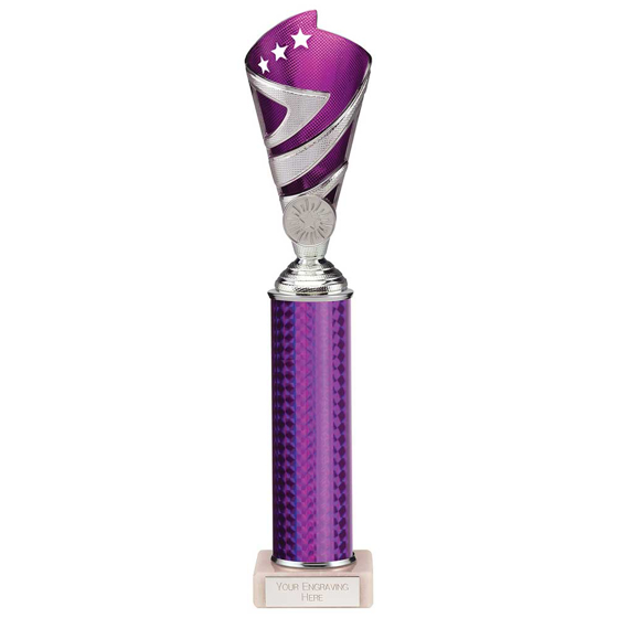 Picture of Hurricane Multisport Plastic Tube Cup Silver & Purple 320mm