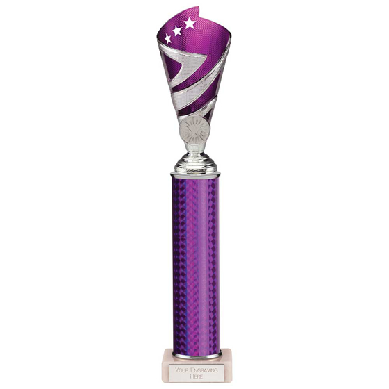 Picture of Hurricane Multisport Plastic Tube Cup Silver & Purple 350mm