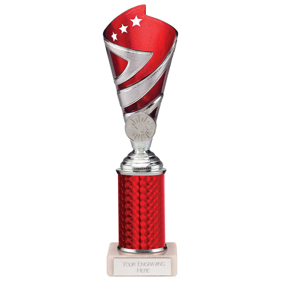 Picture of Hurricane Multisport Plastic Tube Cup Silver & Red 245mm