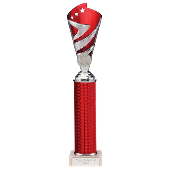 Picture of Hurricane Multisport Plastic Tube Cup Silver & Red 320mm