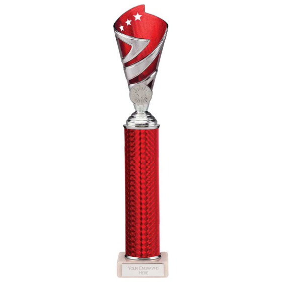 Picture of Hurricane Multisport Plastic Tube Cup Silver & Red 350mm