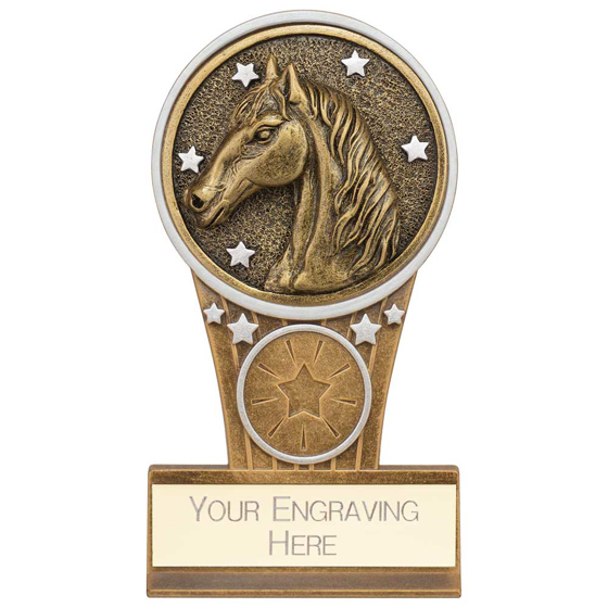 Picture of Ikon Tower Equestrian Award Antique Silver & Gold 125mm