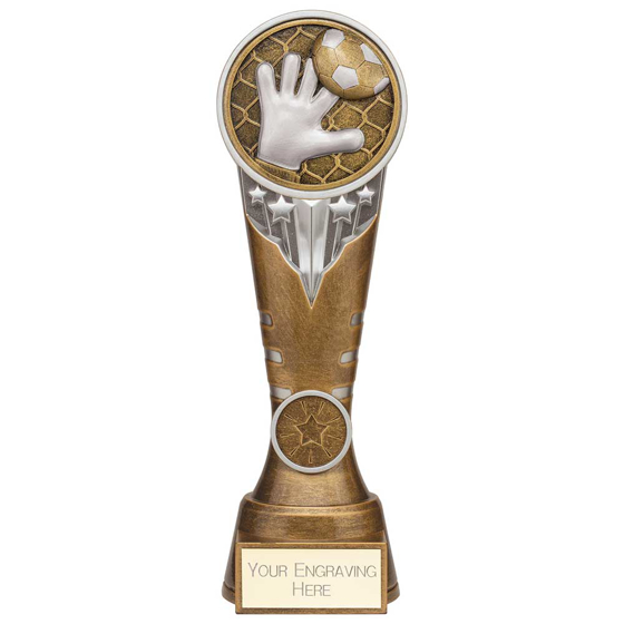 Picture of Ikon Tower Goalkeeper Award Antique Silver & Gold 225mm