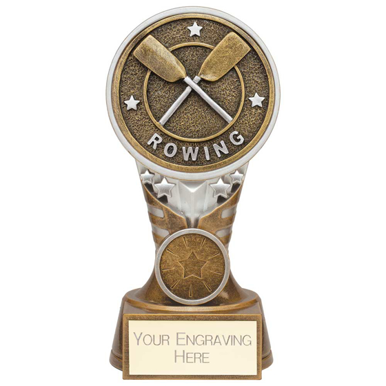 Picture of Ikon Tower Rowing Award Antique Silver & Gold 150mm