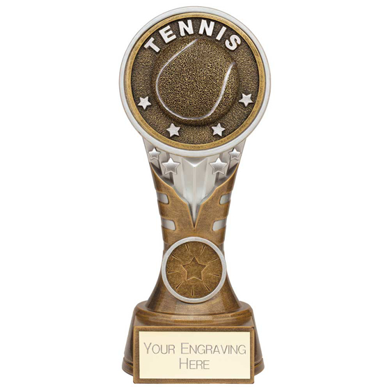 Picture of Ikon Tower Tennis Award Antique Silver & Gold 175mm