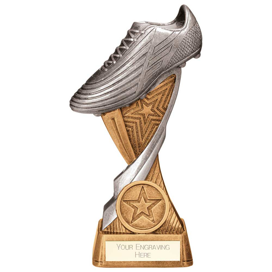 Picture of Screamer Football Boot Award Antique Gold & Silver 150mm