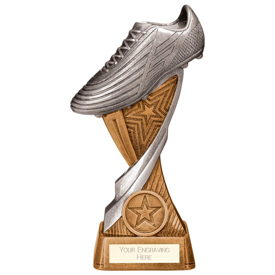 Picture of Screamer Football Boot Award Antique Gold & Silver 175mm