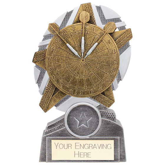 Picture of The Stars Darts Plaque Award Silver & Gold 130mm