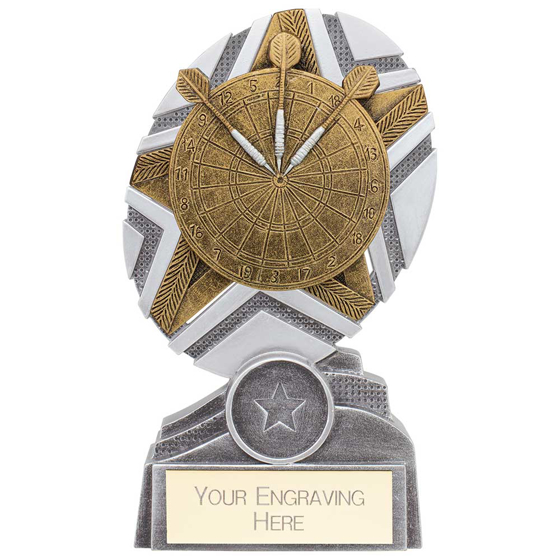 Picture of The Stars Darts Plaque Award Silver & Gold 150mm