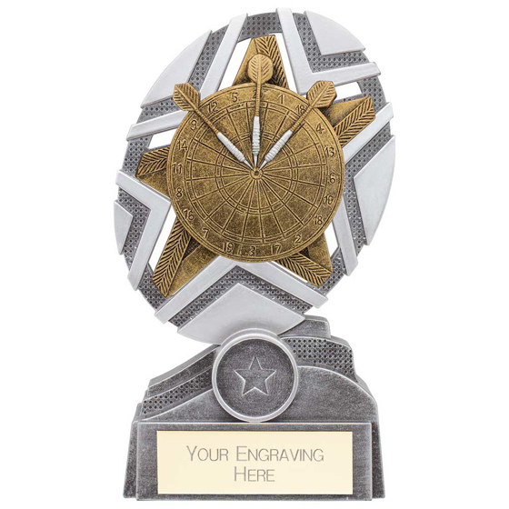 Picture of The Stars Darts Plaque Award Silver & Gold 170mm