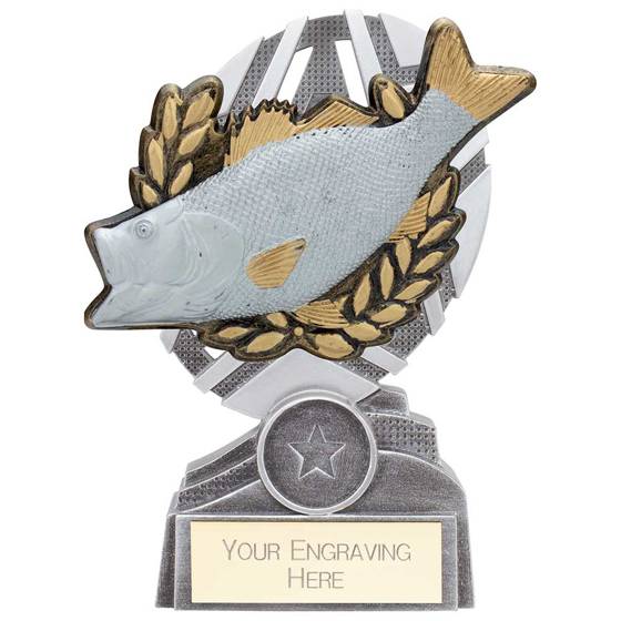 Picture of The Stars Fishing Plaque Award Silver & Gold 150mm