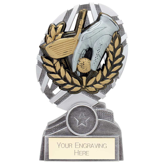 Picture of The Stars Golf Plaque Award Silver & Gold 150mm