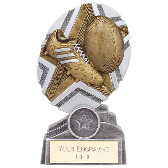 Picture of The Stars Rugby Plaque Award Silver & Gold 150mm