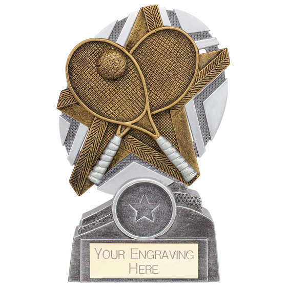 Picture of The Stars Tennis Plaque Award Silver & Gold 130mm