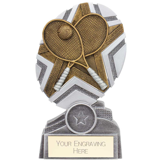 Picture of The Stars Tennis Plaque Award Silver & Gold 150mm