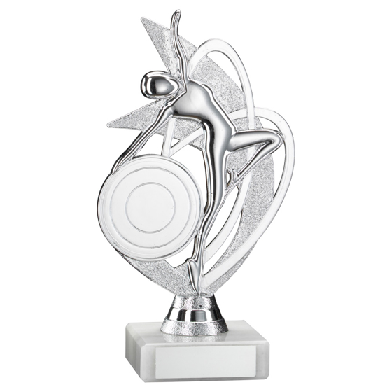 Picture of SILVER 'DANCE/GYM' FIGURE ASSEMBLED ON MARBLE (2in CEN) - 7in
