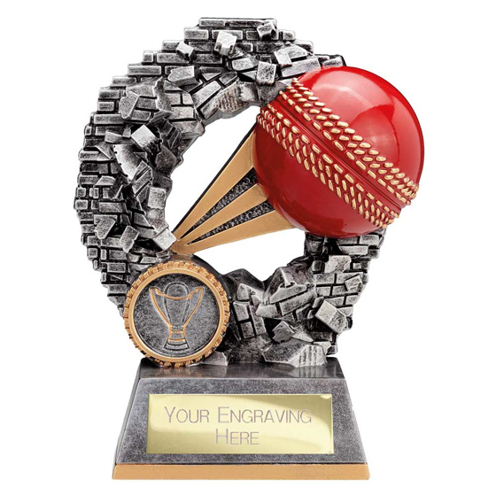 Picture of Blast Out Cricket Award Antique Silver 140mm