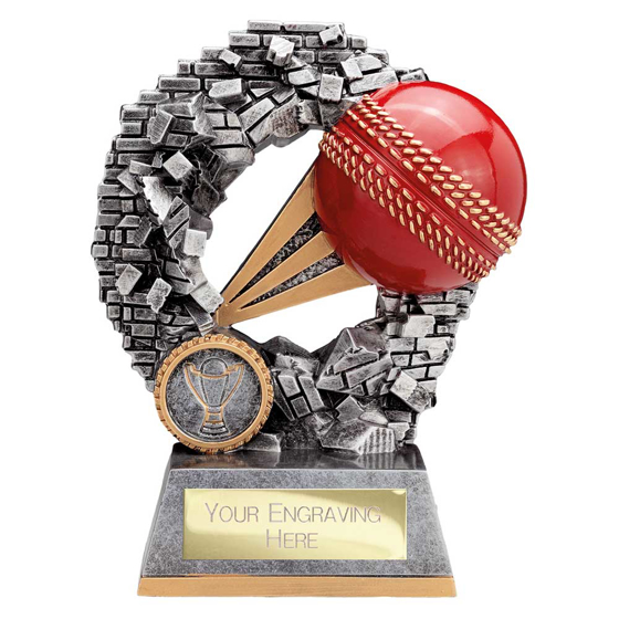 Picture of Blast Out Cricket Award Antique Silver 155mm