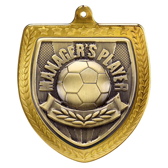 Picture of Cobra Football Managers Player Shield Medal Gold 75mm