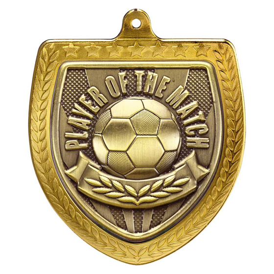 Picture of Cobra Football Player of the Match Shield Medal Gold 75mm