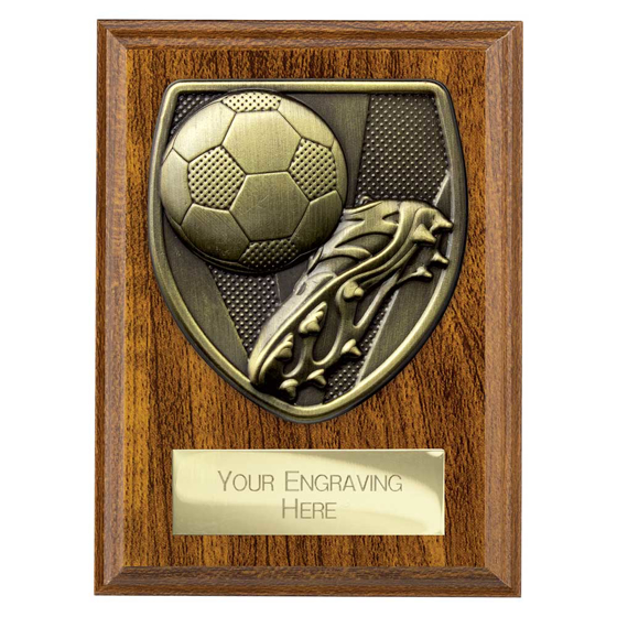 Picture of Cobra Plaque Football Boot & Ball Award Walnut 125mm