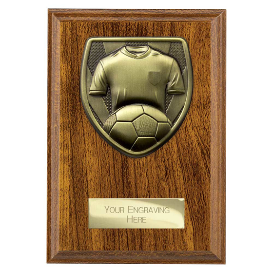 Picture of Cobra Plaque Football Shirt & Ball Award Walnut 150mm