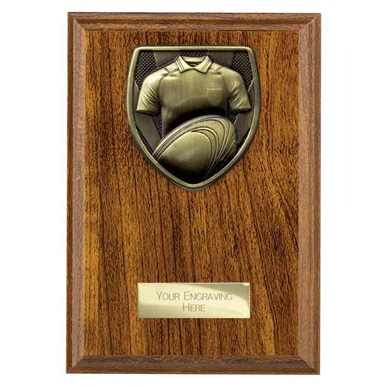 Picture of Cobra Plaque Rugby Shirt & Ball Award Walnut 175mm