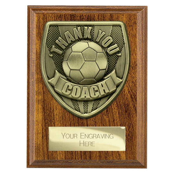 Picture of Cobra Plaque Thank you Coach Award Walnut 125mm