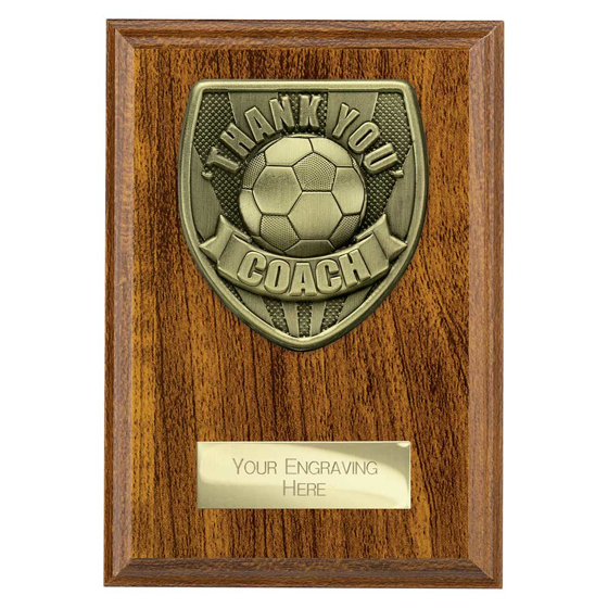 Picture of Cobra Plaque Thank you Coach Award Walnut 150mm