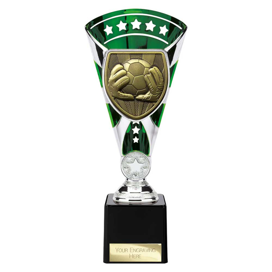 Picture of Cobra Star Cup Football Goal Keeper Silver & Green 230mm