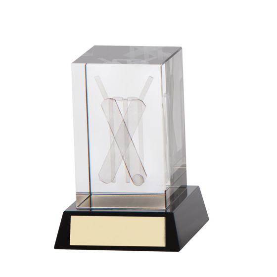 Picture of Conquest Cricket 3D Crystal Award 90mm