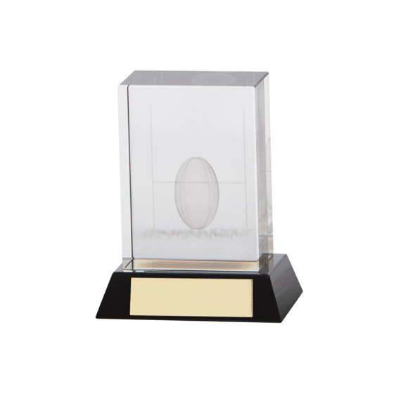 Picture of Conquest Rugby 3D Crystal Award 90mm